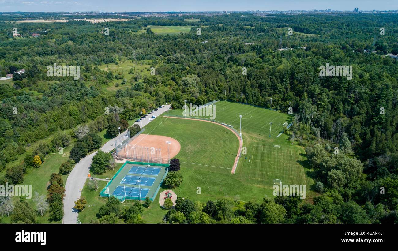 An aerial view of Binder Twine Park, Kleinburg Ontario Stock Photo Alamy