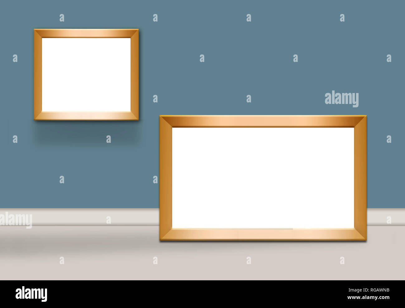 Here is a blank framed area that can be used to add text or art in a layout. This is an illustration. Stock Photo
