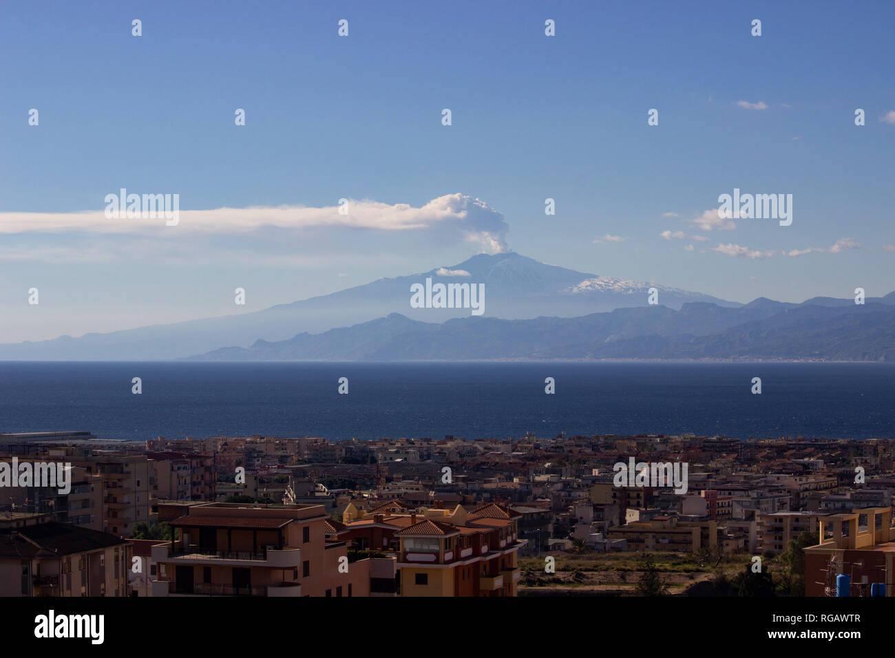 Smoke continues to rise from Mount Etna following the eruption of the ...