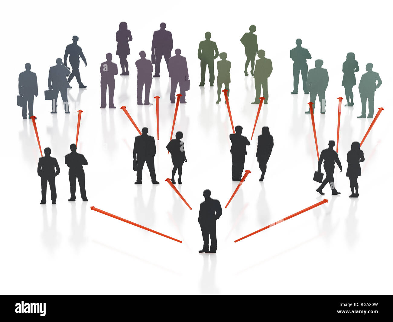 Organisation scheme of business part. 3D illustration. Stock Photo