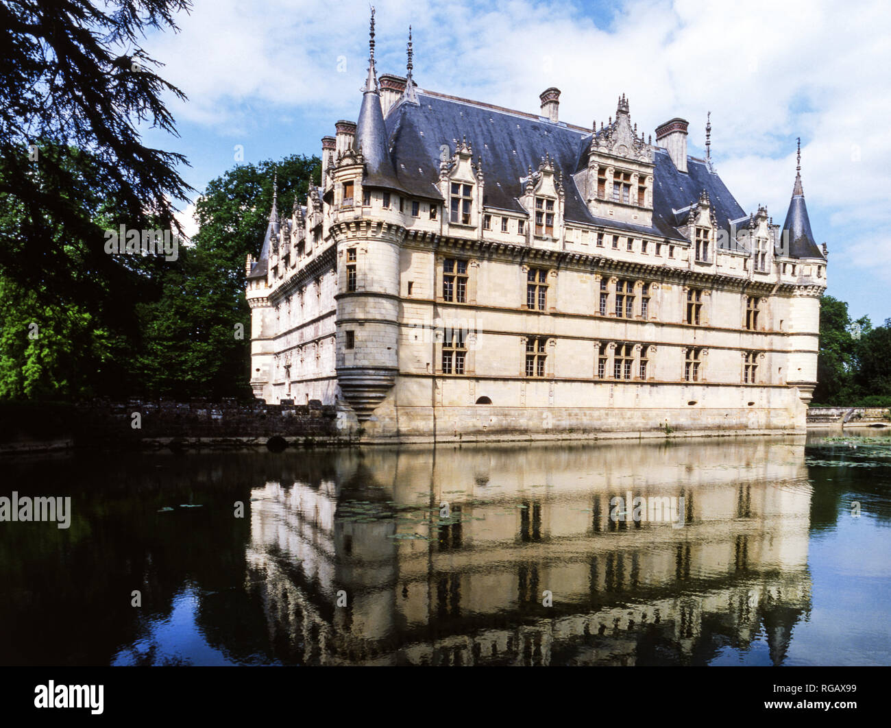 France.Loire Valley.The Chateau of Azay-le-Rideau (1528 Stock Photo - Alamy