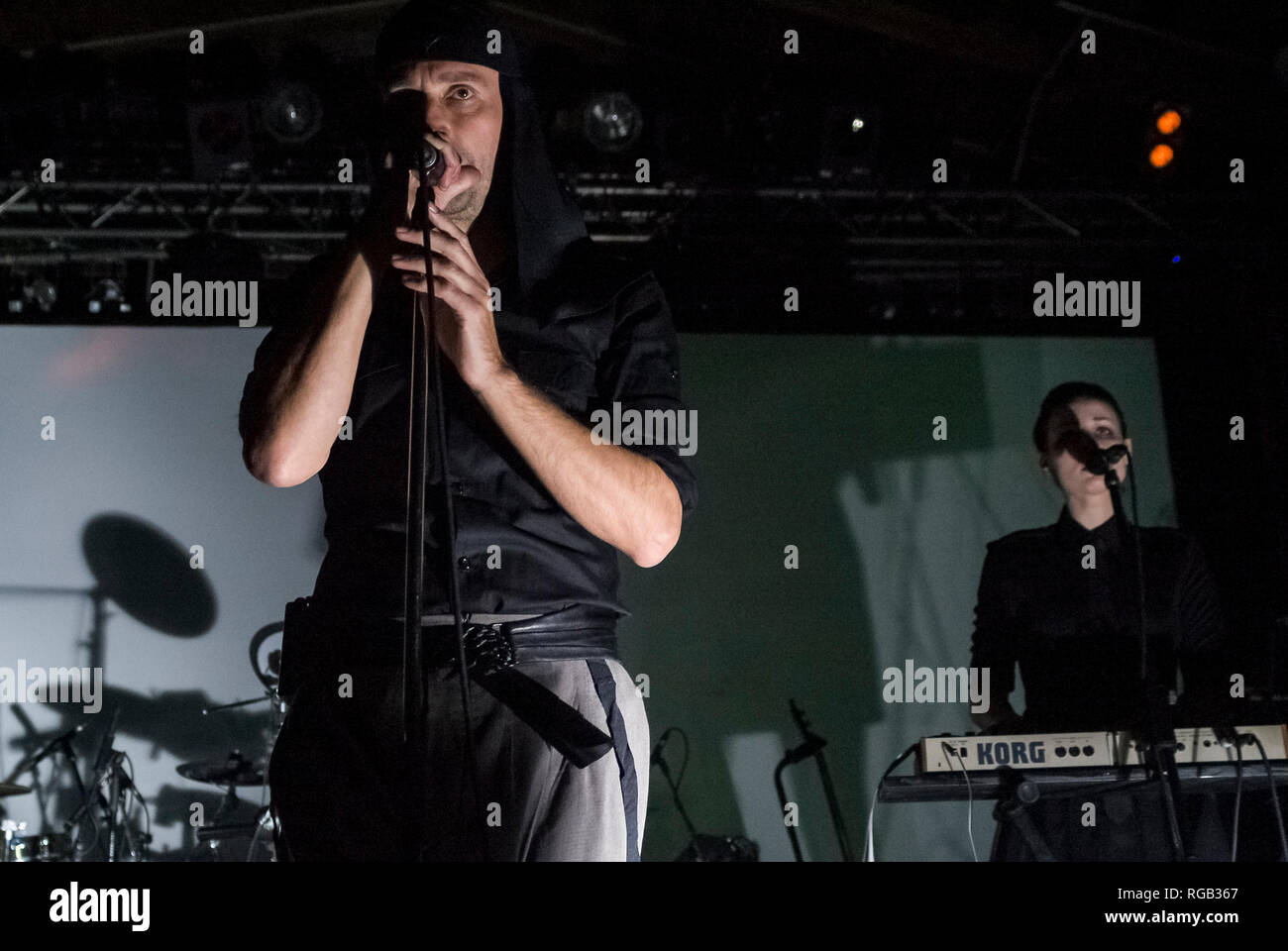 The slovenian band Laibach performing live at Fritzclub im Postbahnhof, Berlin - Germany. Stock Photo