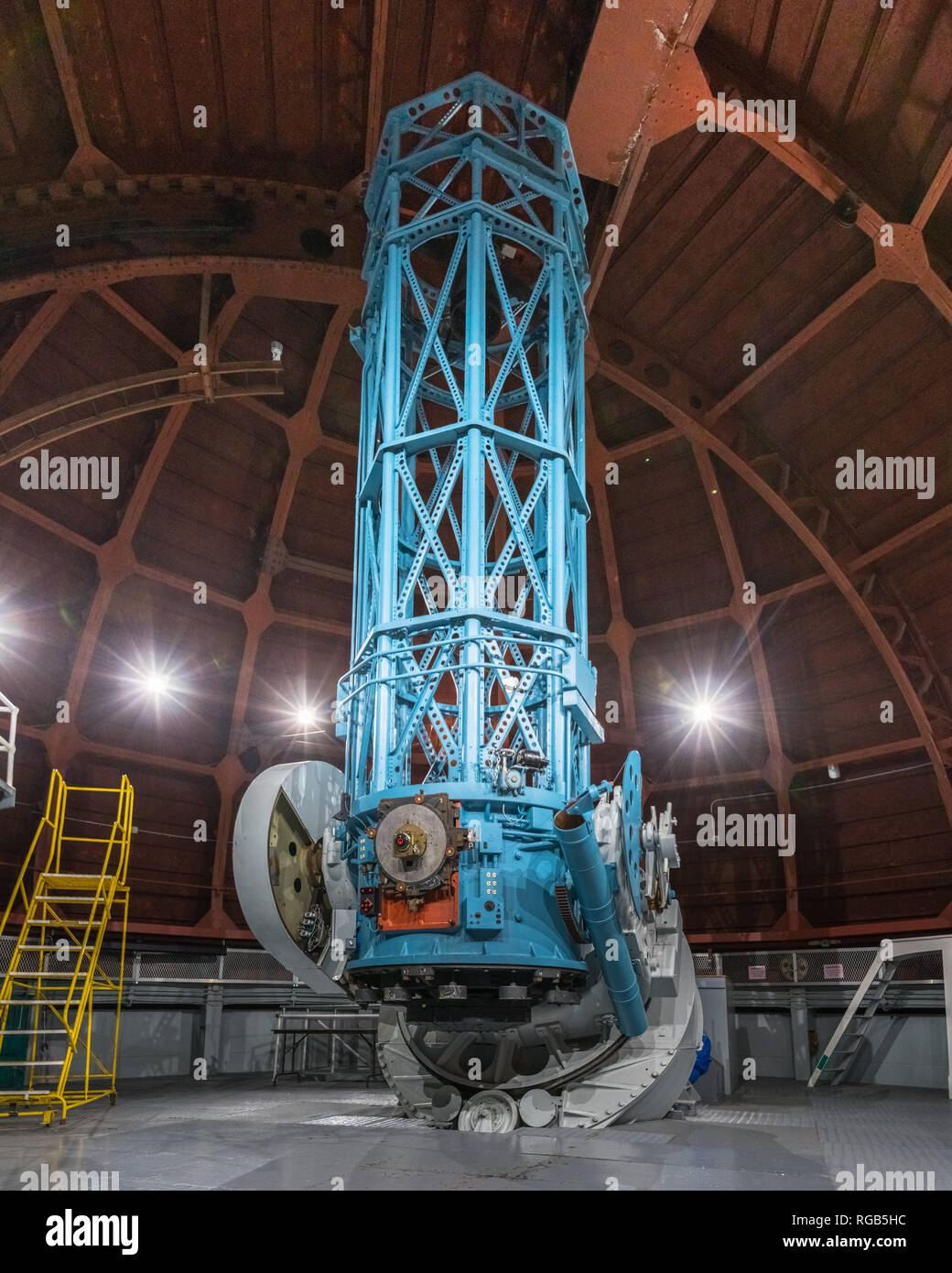 June 9, 2018 Mt Wilson / CA / USA - The historical 60-Inch telescope (completed in 1908) built primarily for photographic and spectrographic use, Mt W Stock Photo