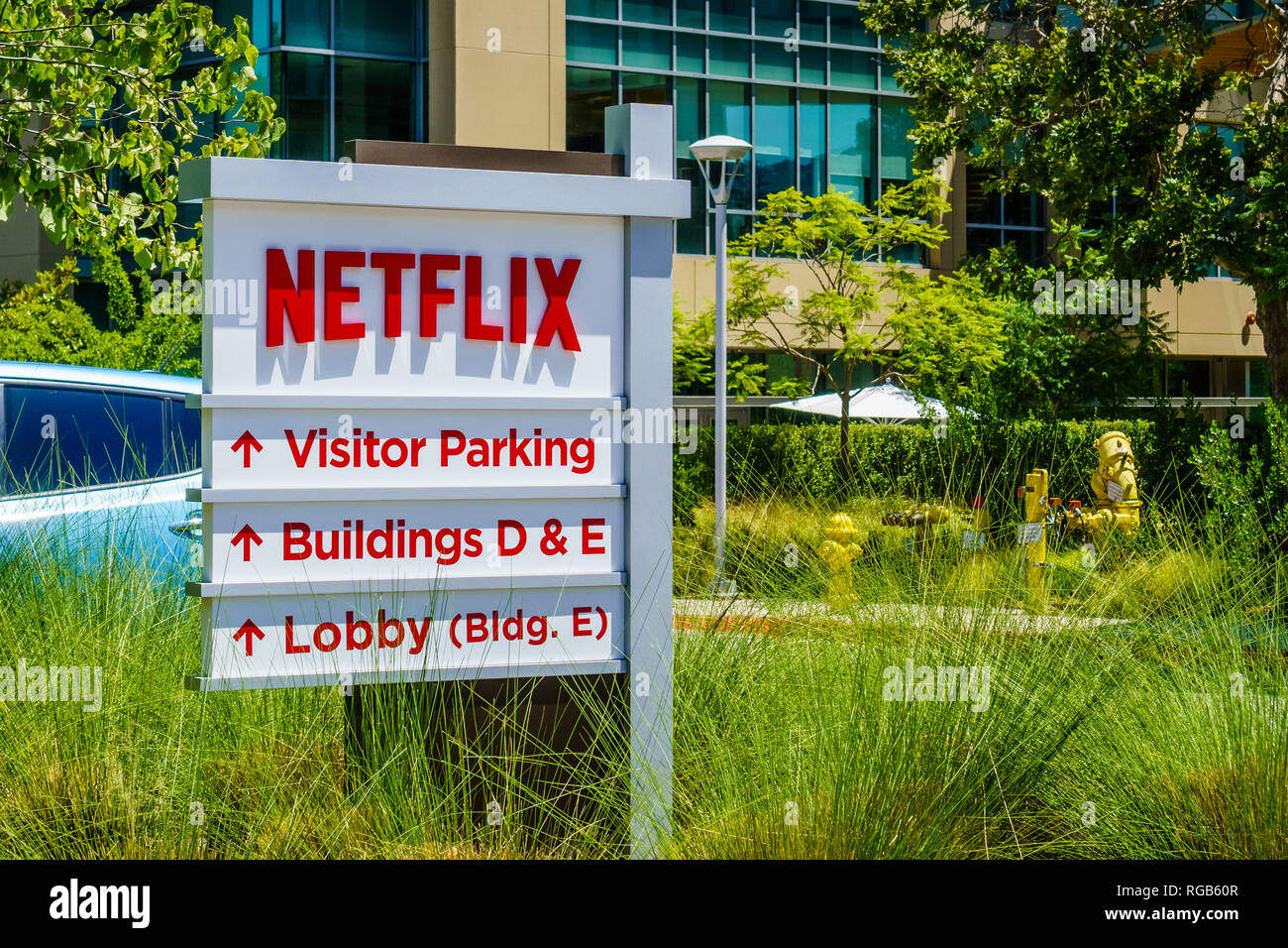 July 30, 2018 Los Gatos / CA / USA Netflix logo in front of their