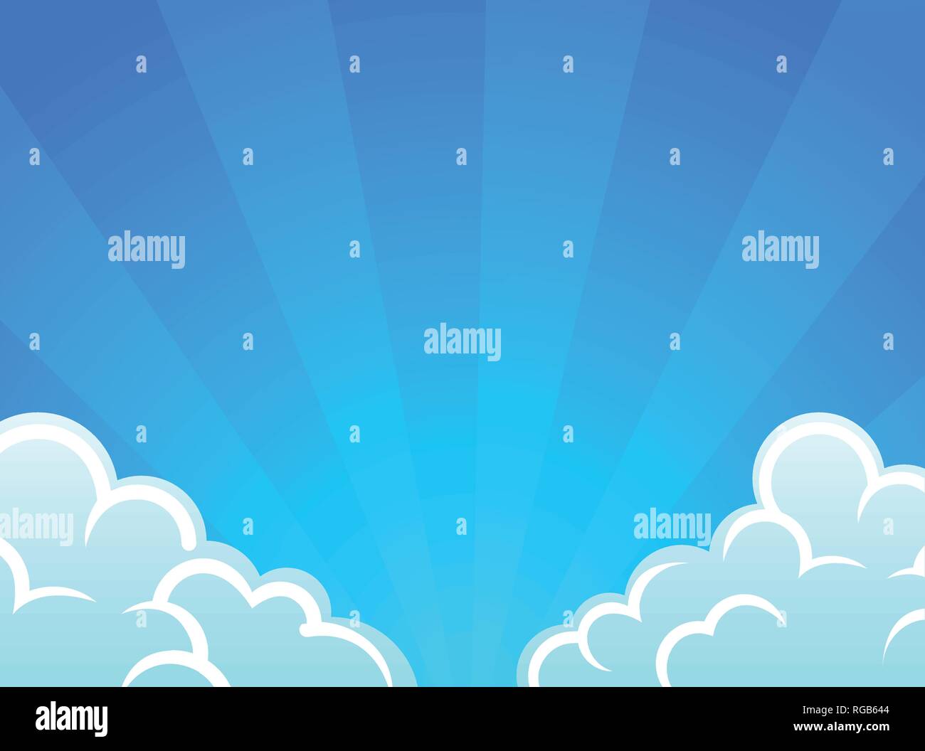 Blue sky with white clouds - vector background Stock Vector Image & Art ...