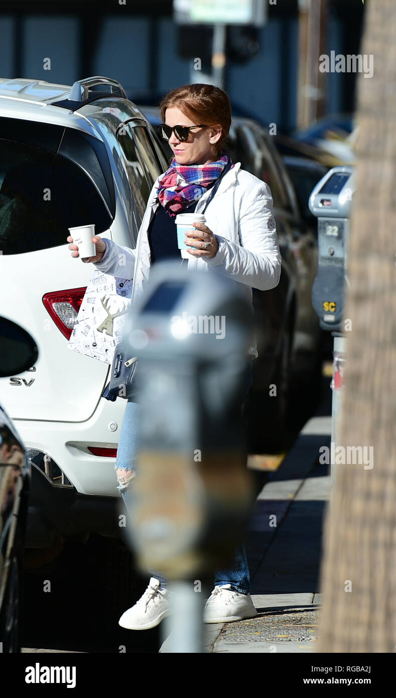 Isla Fisher grabs drinks from Alfred Coffee and gets picked up by her