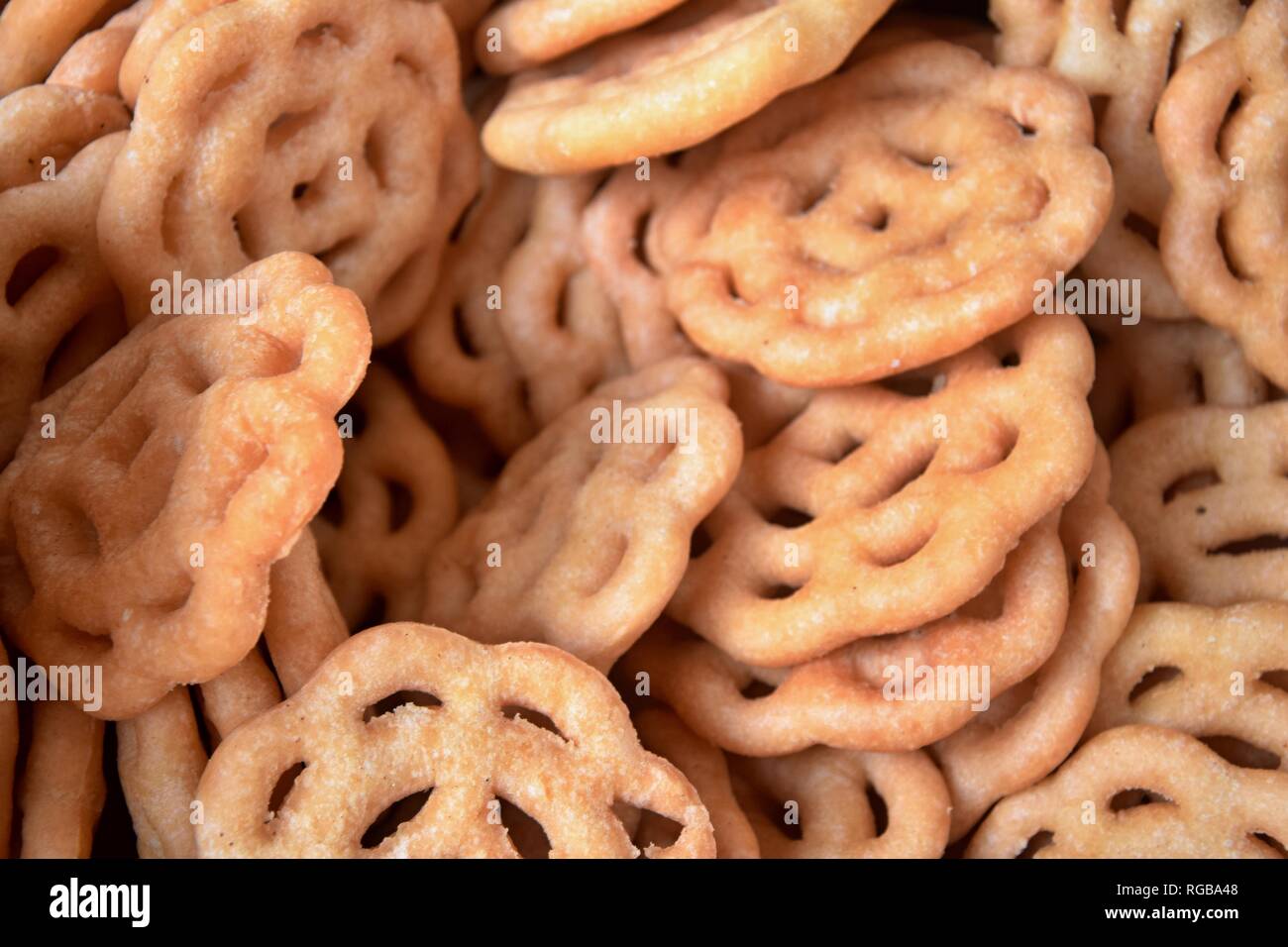 Cantonese New Year´s speciality deep fried sweets in the shape of lotus