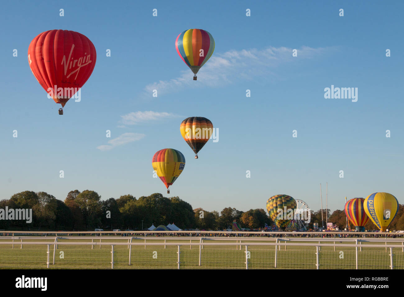 Hot air balloons lift off from the Knavesmire in York at the York
