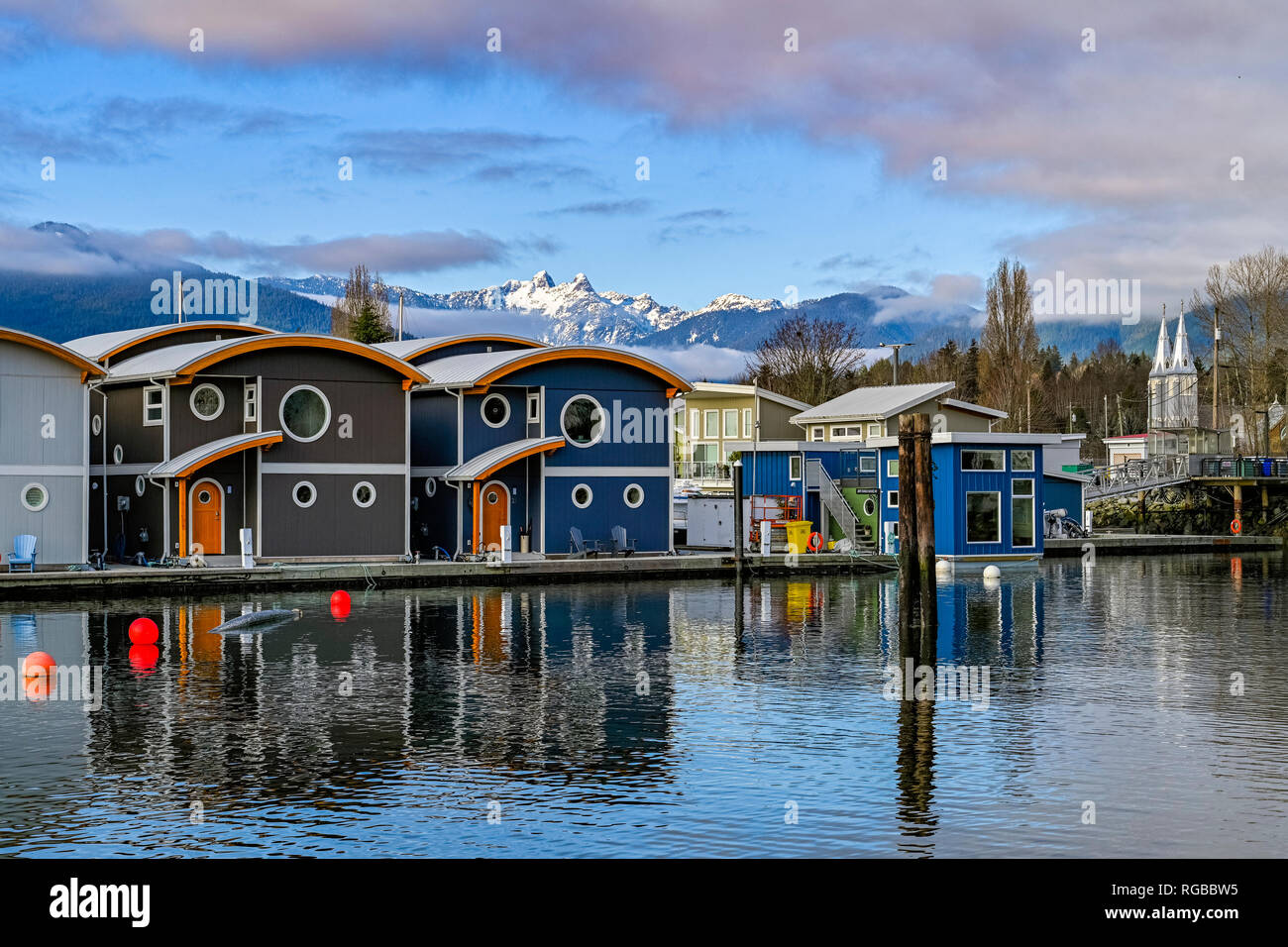 Float homes, Mosquito Creek Marina, North Vancouver, British Columbia