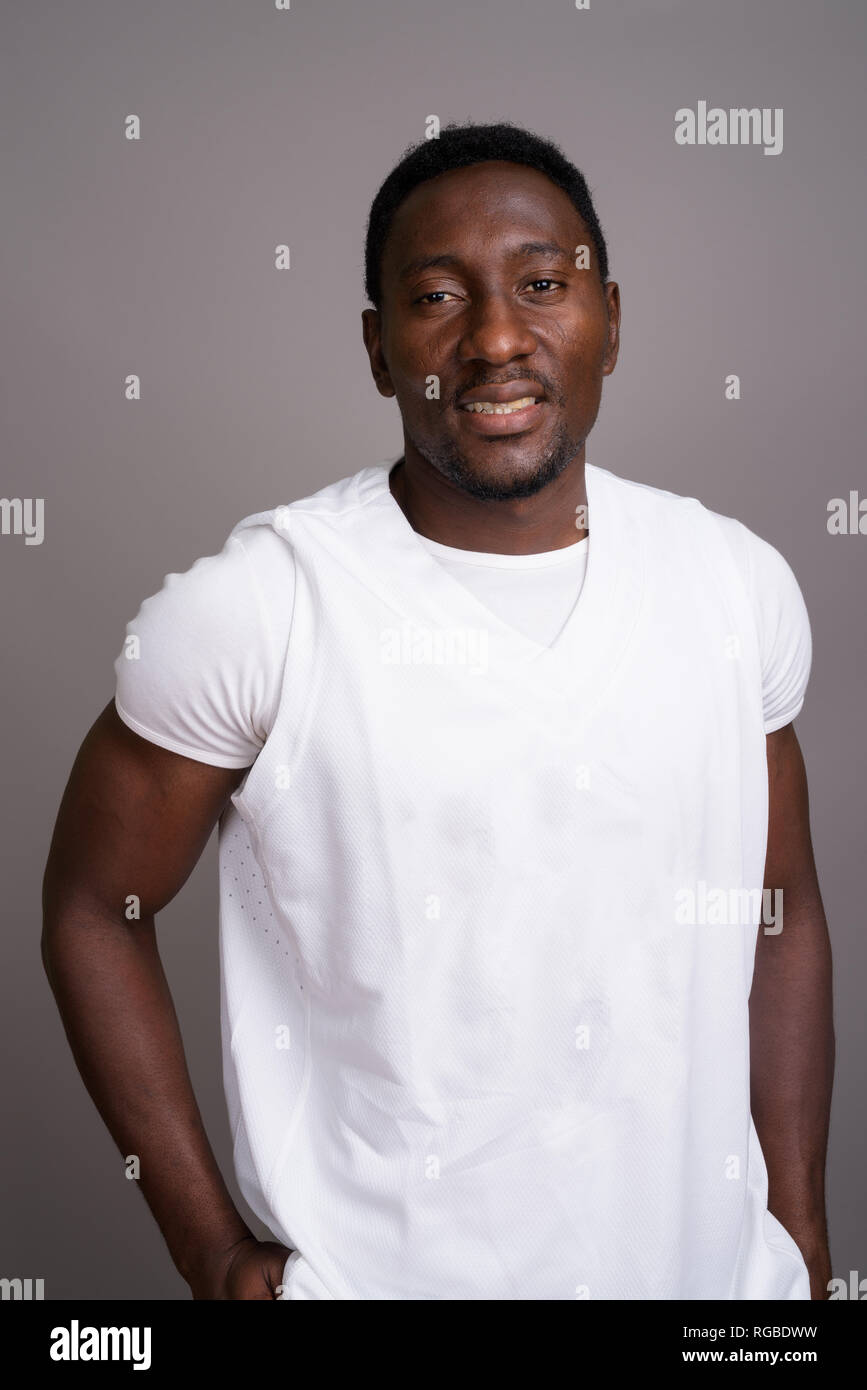African man mustache smiling hi-res stock photography and images - Alamy