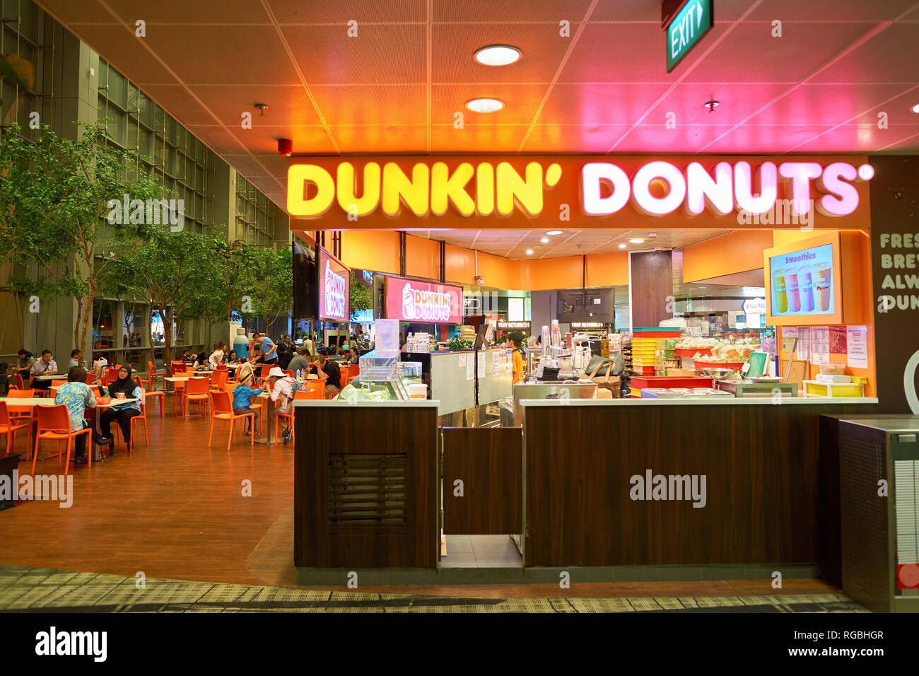 SINGAPORE CIRCA AUGUST, 2016 Dunkin Donuts at Singapore Changi