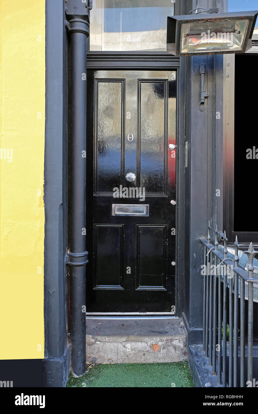 Narrow Black Door at Old House in London Stock Photo Alamy