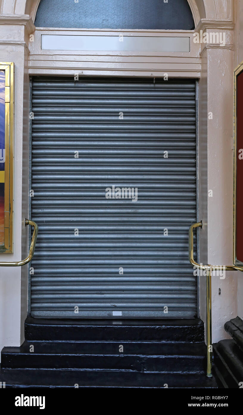 Closed Metal Roll Up Door Safety Entrance Stock Photo 233824843