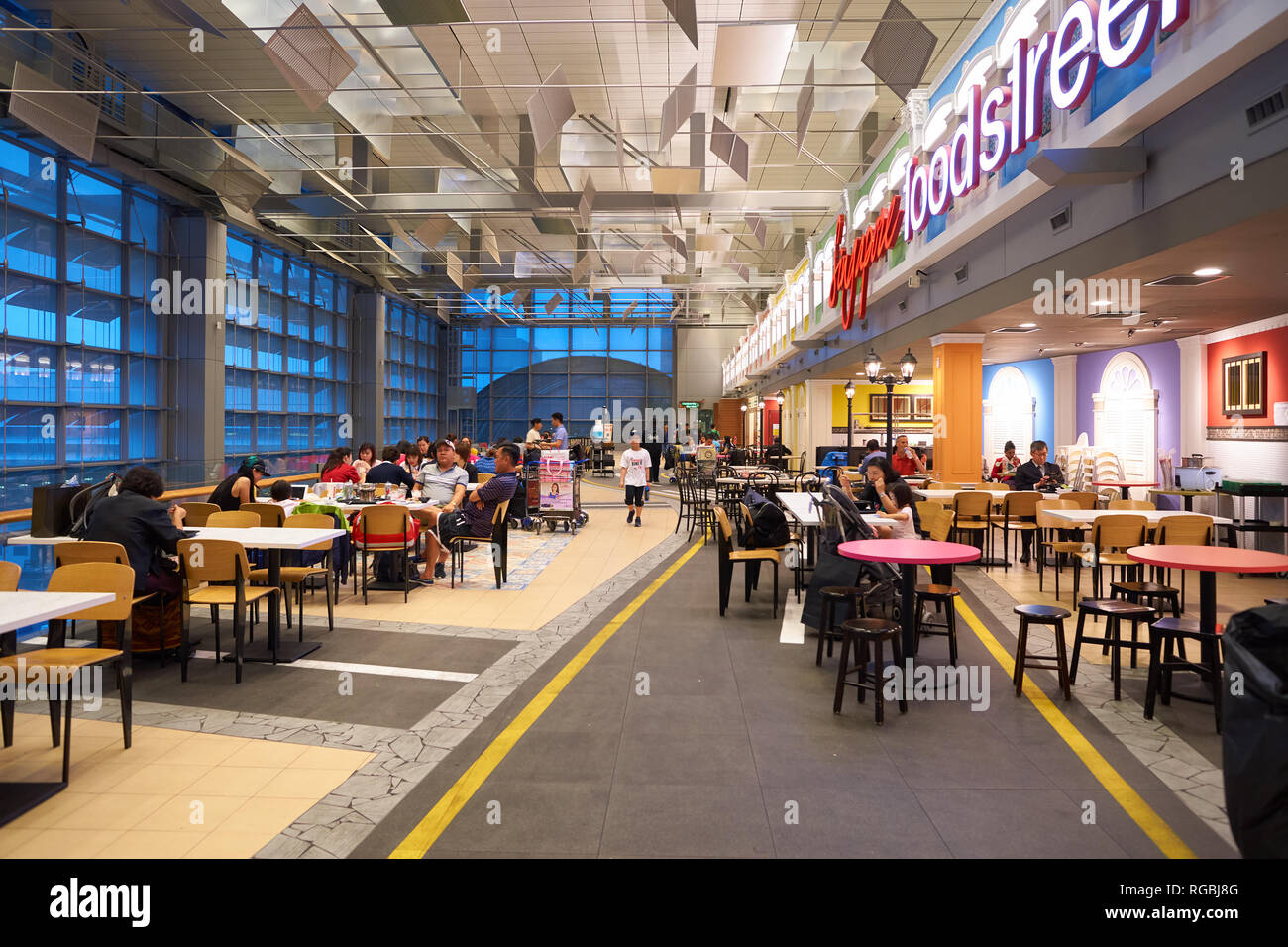 SINGAPORE - CIRCA AUGUST, 2016: inside Singapore Changi Airport. Changi ...