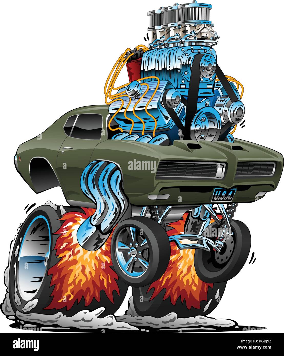 Car spinning tires Stock Vector Images - Alamy