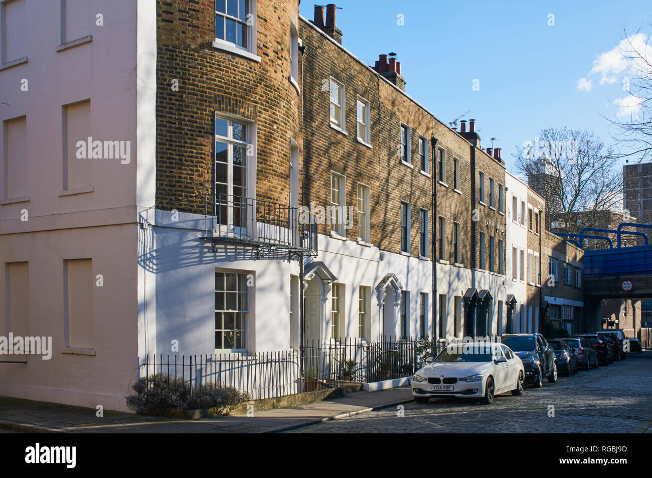 Period houses in Newell Street, Limehouse, East London UK Stock Photo