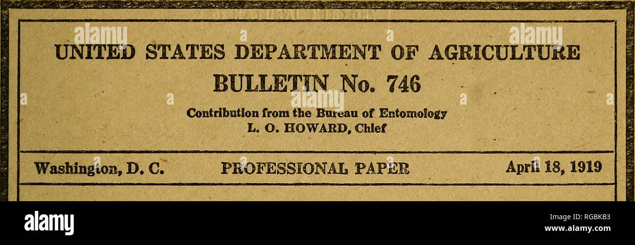 . Bulletin of the U.S. Department of Agriculture. Agriculture; Agriculture. THE SUGAR-CANE MOTH BORER T. E. HOLLOWAY and U. C. LOFTIN Entomological Assistants, Southern Field Crop Insect Investigations WITH TECHNICAL DESCRIPTIONS BY CARL HEINRICH CONTENTS Page Introduction i .: 1 Character of Injury to Smgar Cans . 2 Estimate of Losses . 2 History 7 Distribution . 9 Species of Diatraea . 10 Food Plants 12 Summary of Life Cycle . 12 Description of Stages in Life Cycle . 12 Insectary Methods 18 Life History 19 Seasonal History . 28 Natural Control 35 Repression ...... 42 Recommendations 62 Bibli Stock Photo