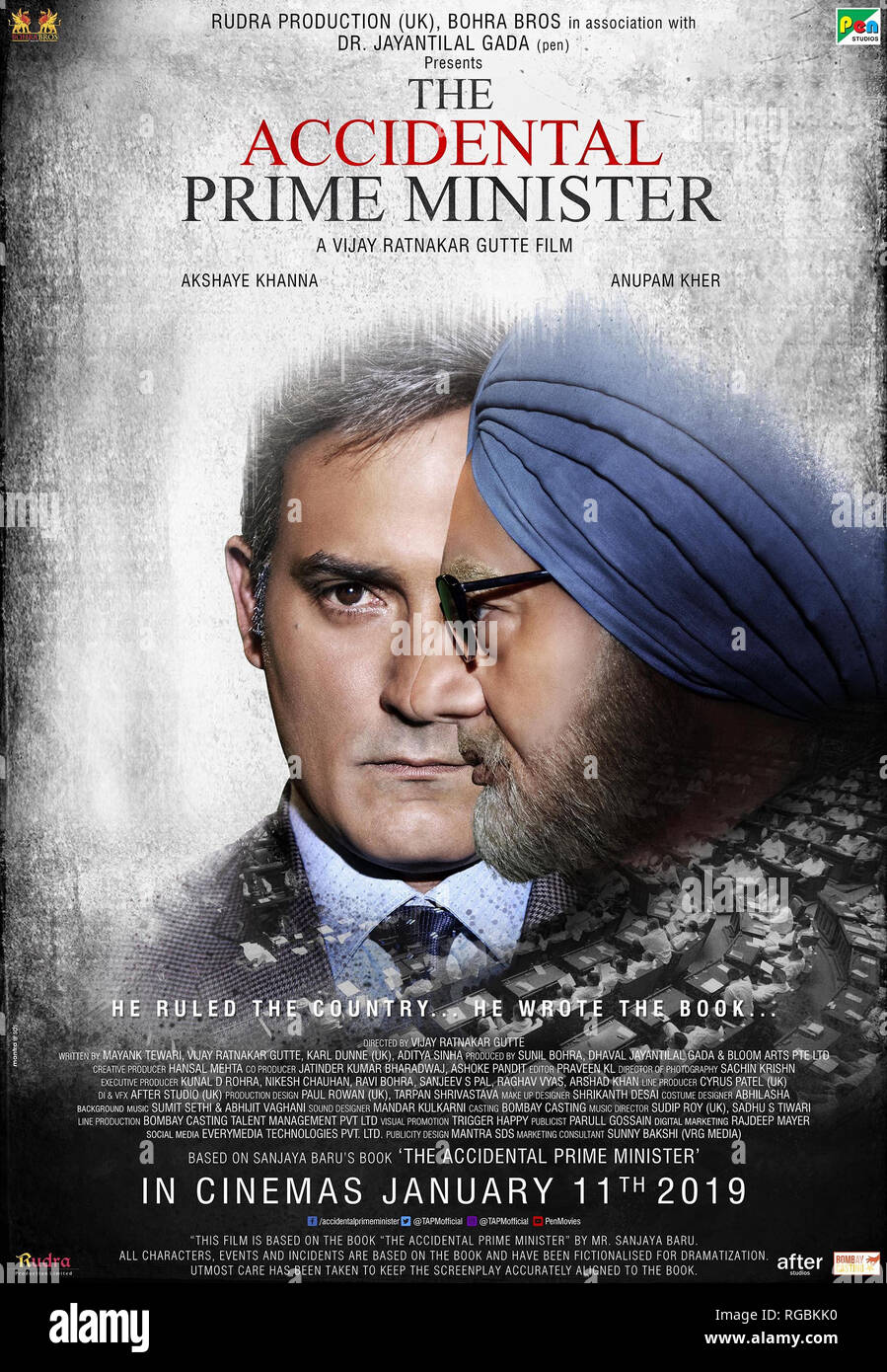 THE ACCIDENTAL PRIME MINISTER, Indian poster, from left Akshaye Khanna(02)