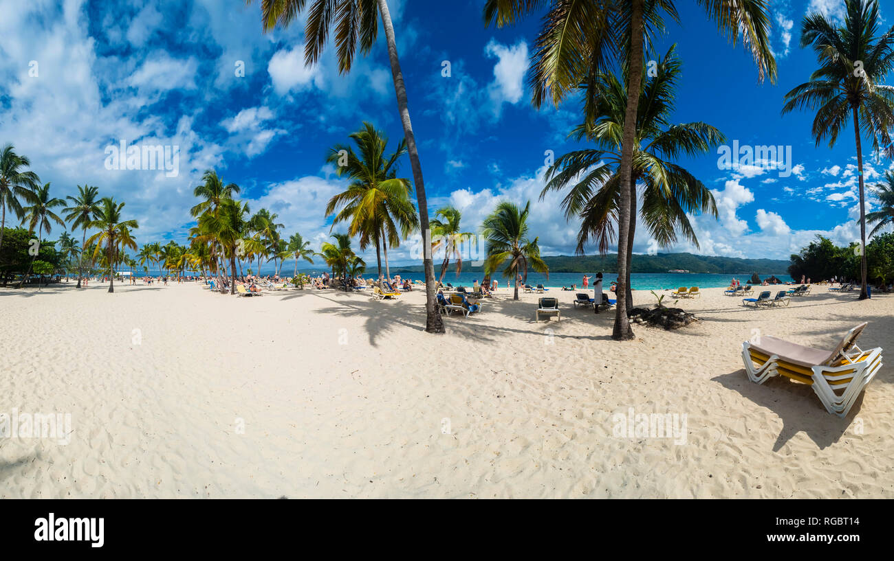 Dominican Republic, Samana, Beach Cayo Levantado Stock Photo