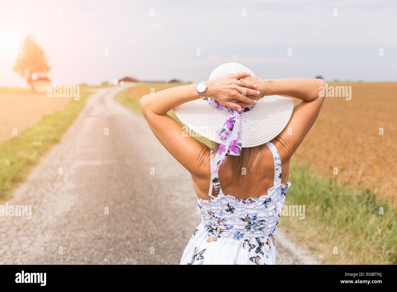 Woman rear view back lit light hi-res stock photography and images - Alamy