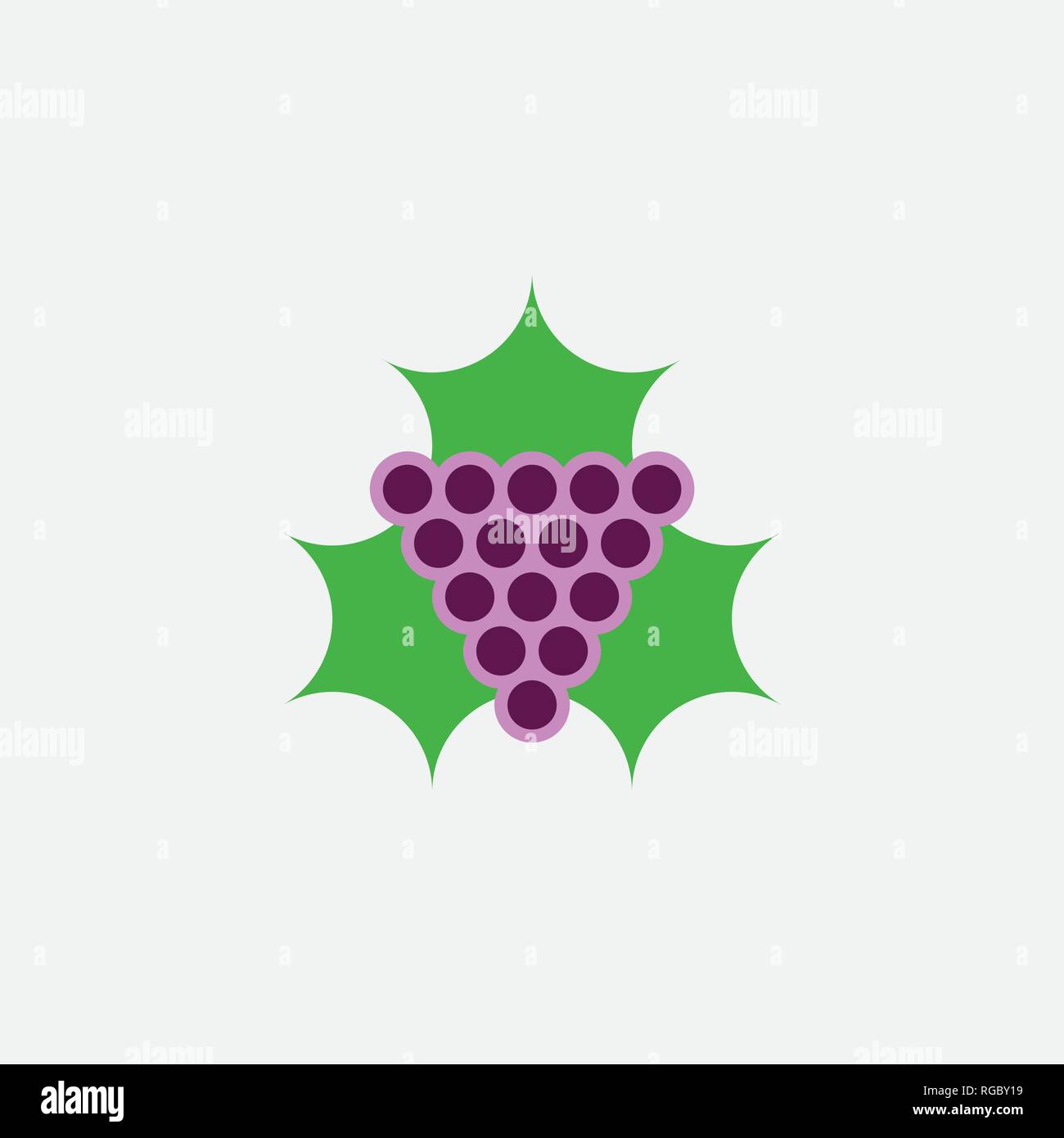 grape and leaf logo icon vector Stock Vector