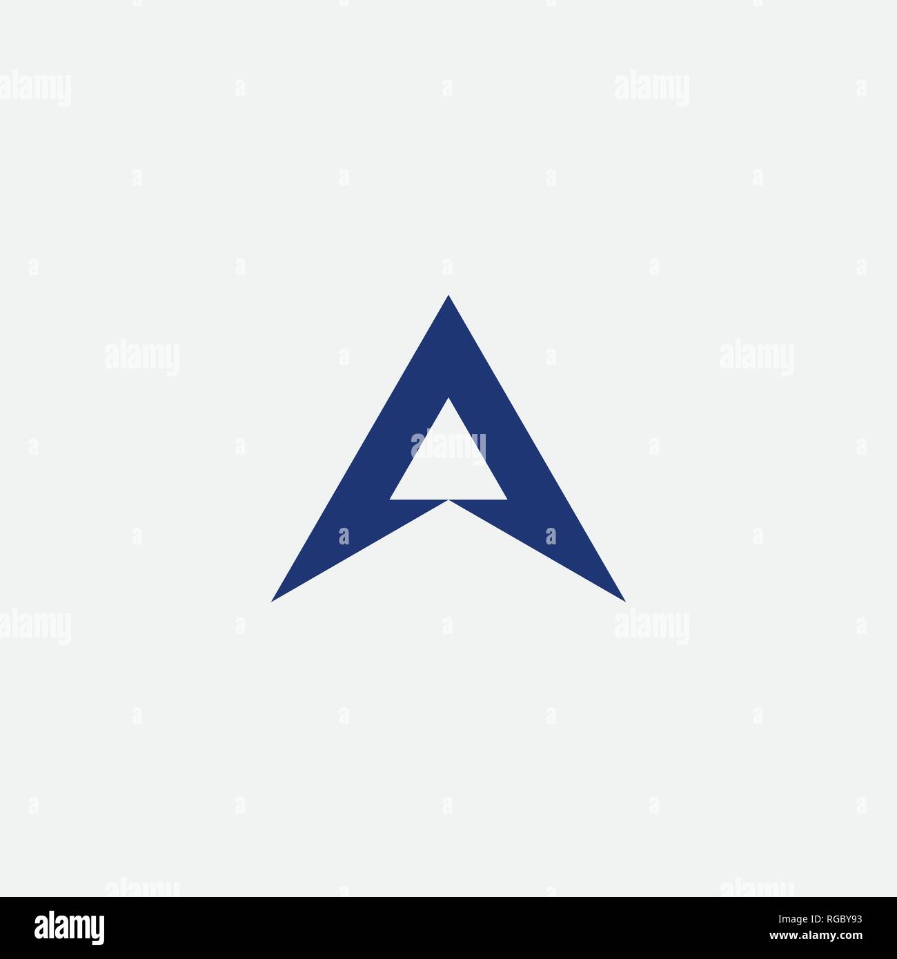 letter a triangle blue symbol vector logo Stock Vector