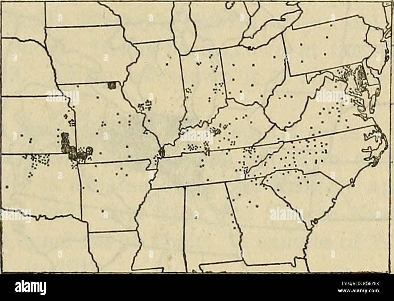 . Bulletin of the U.S. Department of Agriculture. Agriculture; Agriculture. CLASSIFICATION OF AMERICAN WHEAT VARIETIES. Ill Distribution.—Grown in Alabama, Arkansas, Delaware, Georgia, Illinois, Indiana, Kansas, Kentucky, Maryland, Missouri, North Carolina, Ohio, Okla- homa, Pennsylvania. South Carolina, Tennessee, Virginia, and West Virginia. The distribution is shown in Figure 41. Synonyms.—Gill, Golden Chaff, Pearl Prolific, Perfection, Prettybone, Prolific,. Red Odessa, Red Prolific, and Tennessee Prolific. Gill is a name used for Currell by growers in Kentucky. The name is also used for t Stock Photo