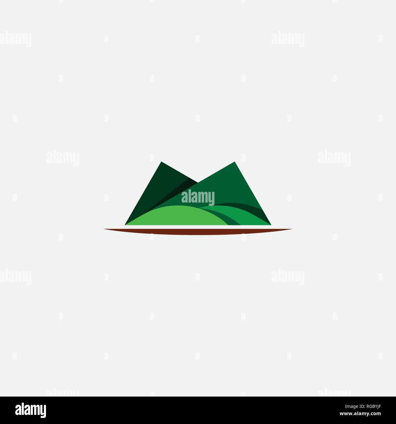 mountain symbol vector green icon Stock Vector Image & Art - Alamy