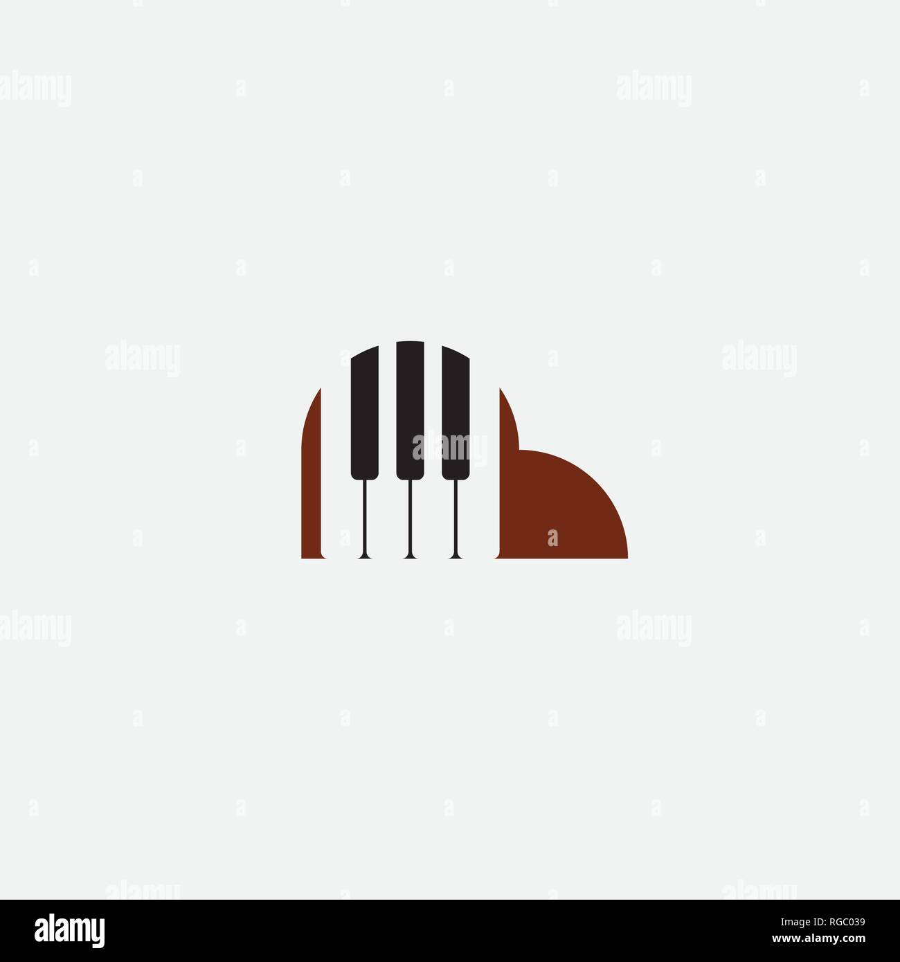 piano logo icon vector design element Stock Vector