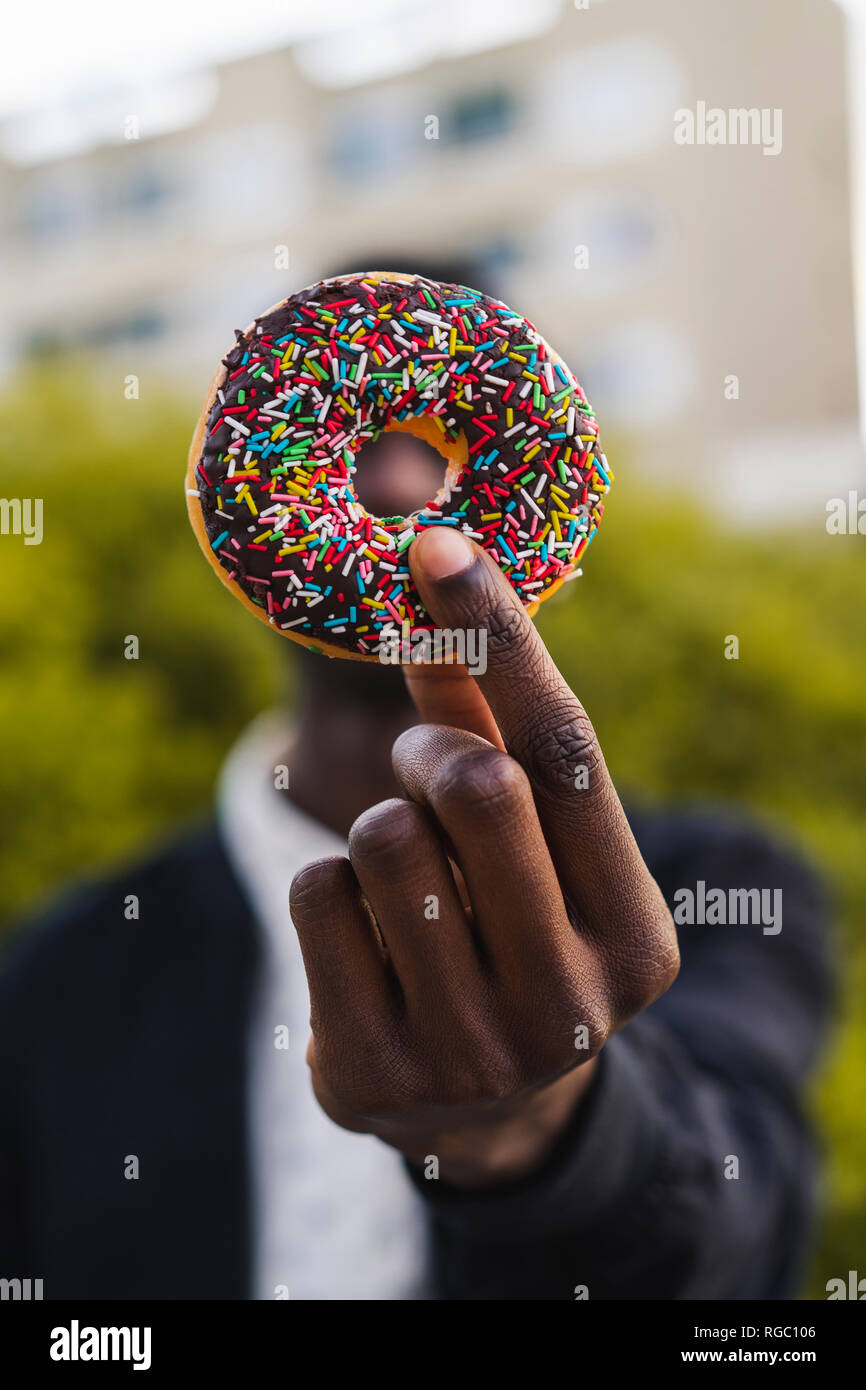 One chocolate donut black hi-res stock photography and images - Alamy
