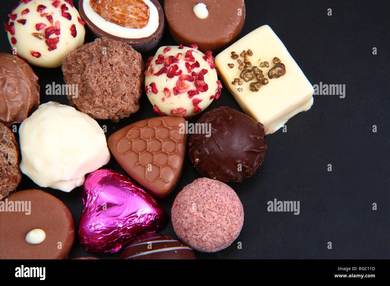 Handmade Chocolates decorated with Chocolate Transfer Sheets