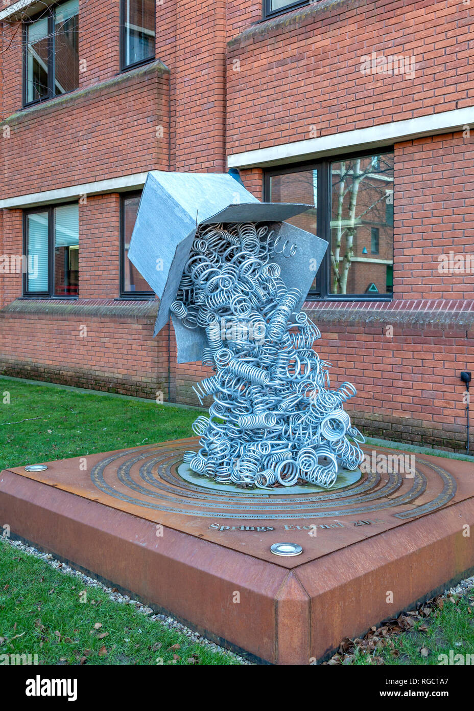 Springs Eternal sculpture outside Redditch Town Hall Stock Photo