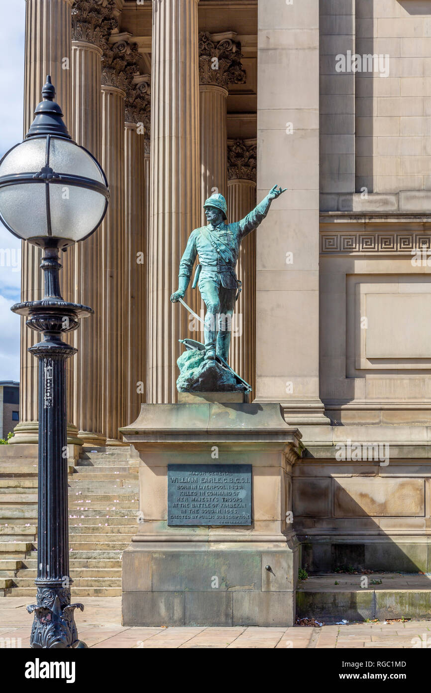 Statue of Major General William Earle in Liverpool, UK Stock Photo