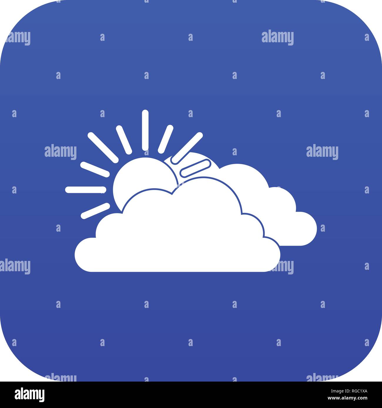 Sun and cloud icon digital blue Stock Vector Image & Art - Alamy