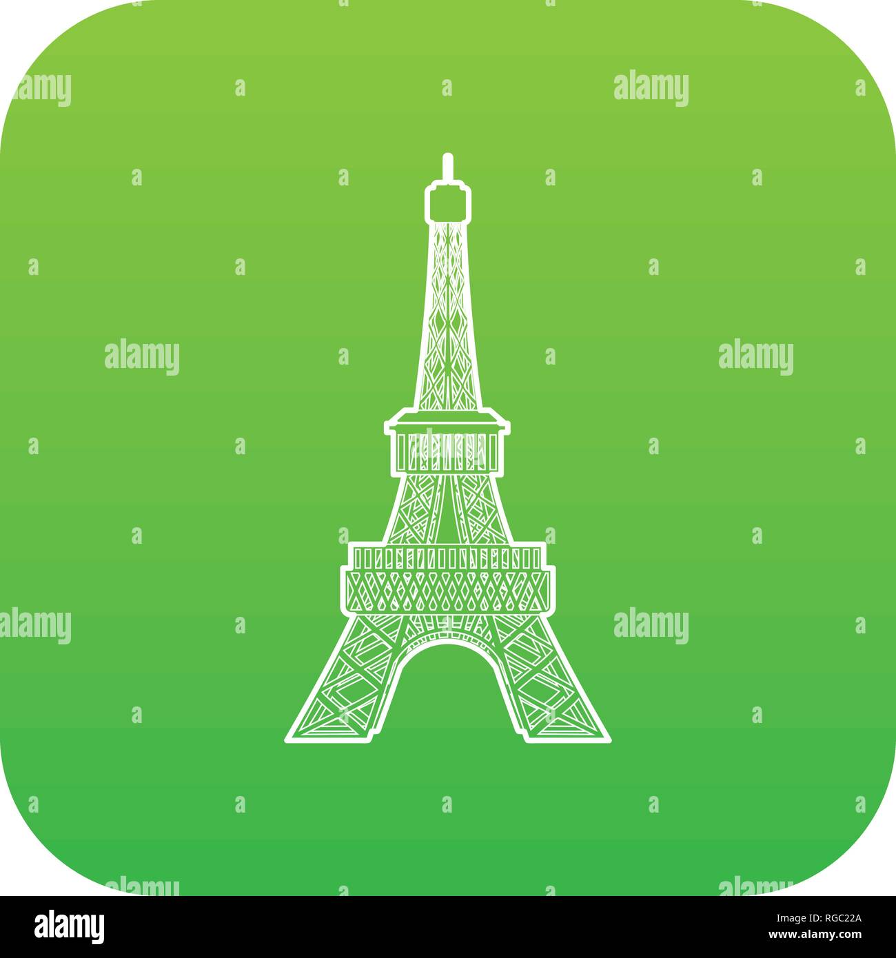 Eiffel tower icon green vector Stock Vector Image & Art - Alamy