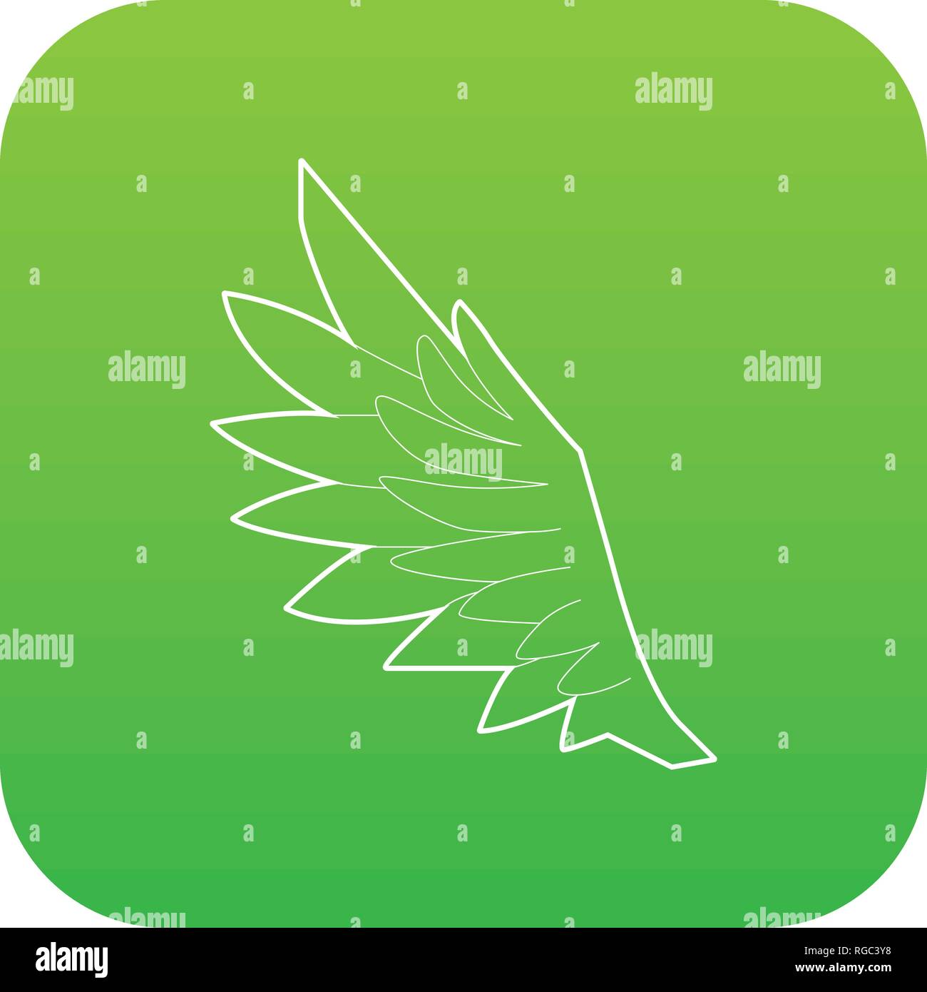 Bird wing icon green vector Stock Vector Image & Art - Alamy
