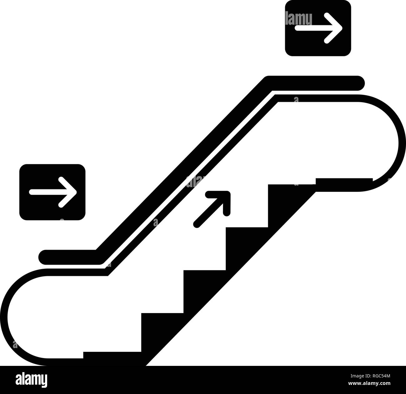Empty move up escalator icon, simple style Stock Vector