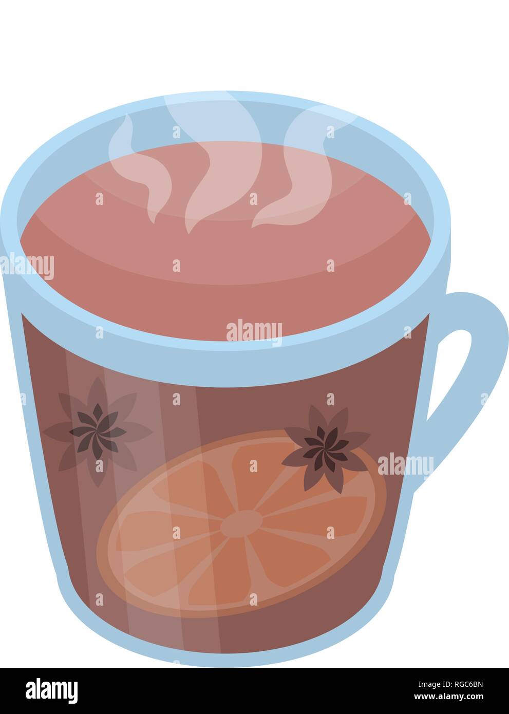 Mulled wine transparent cup icon, isometric style Stock Vector