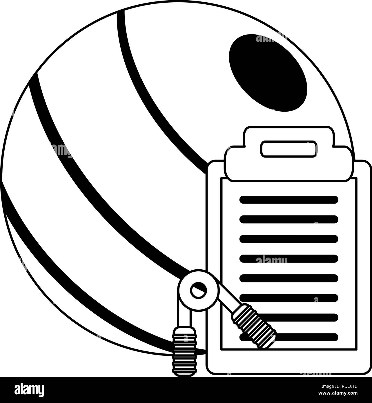 Fitness and healthy lifestyle black and white Stock Vector Image & Art ...