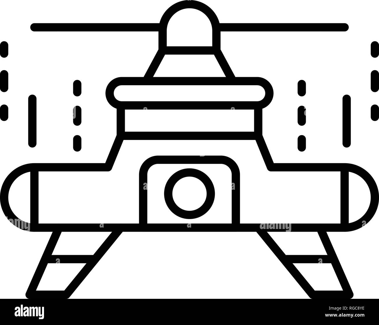 One propeller drone icon, outline style Stock Vector