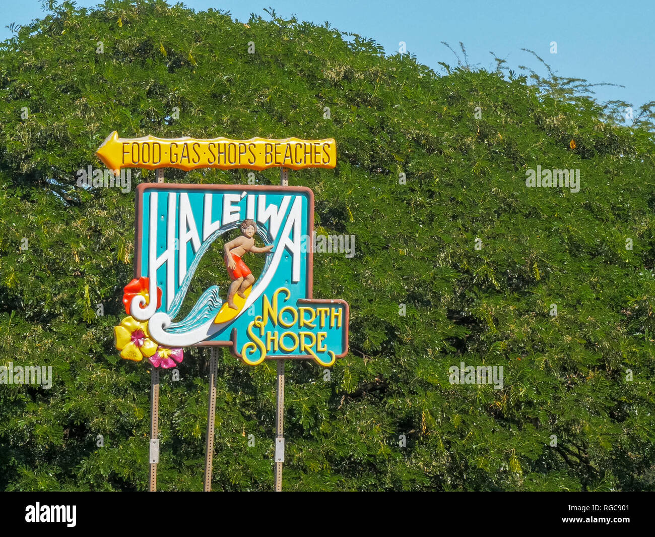 HALEIWA, UNITED STATES OF AMERICA JANUARY 12 2015 the haleiwa sign