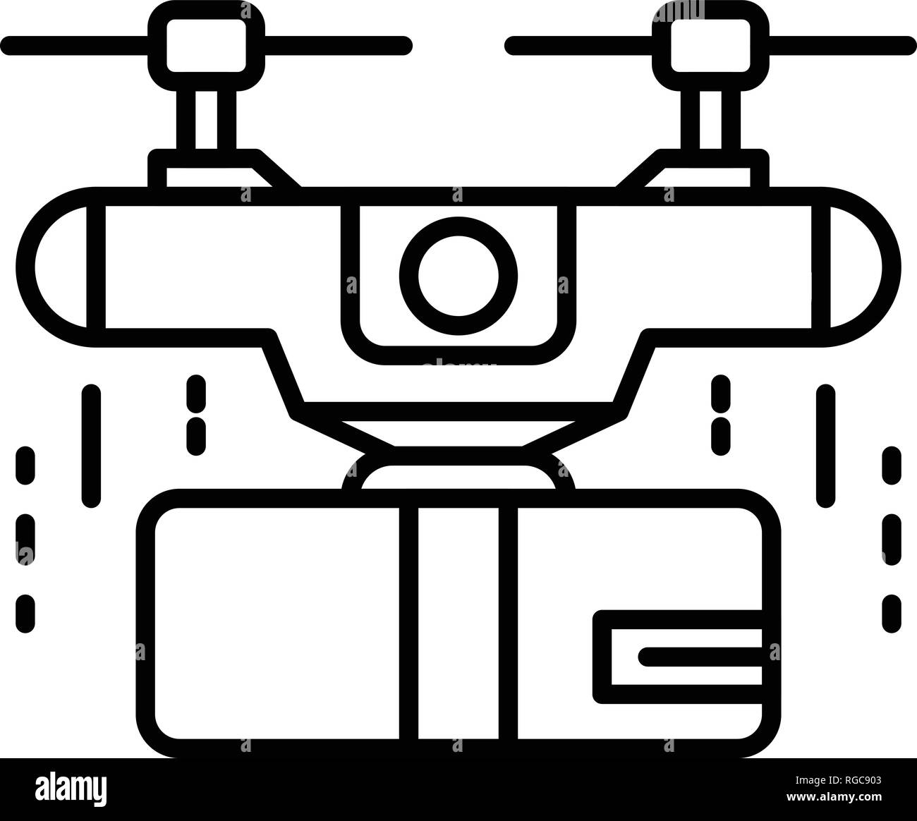 Delivery box drone icon, outline style Stock Vector Image & Art - Alamy