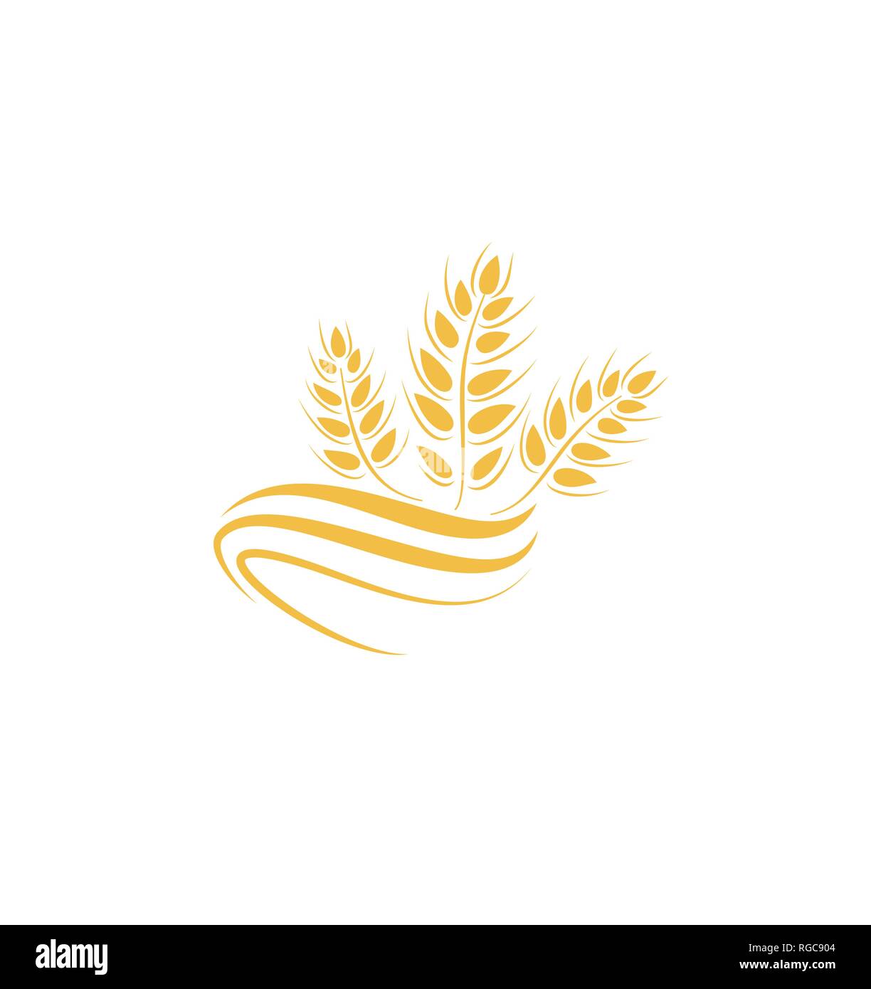 Wheat Icon Agriculture Farm Logo Natural Product Grain Sign