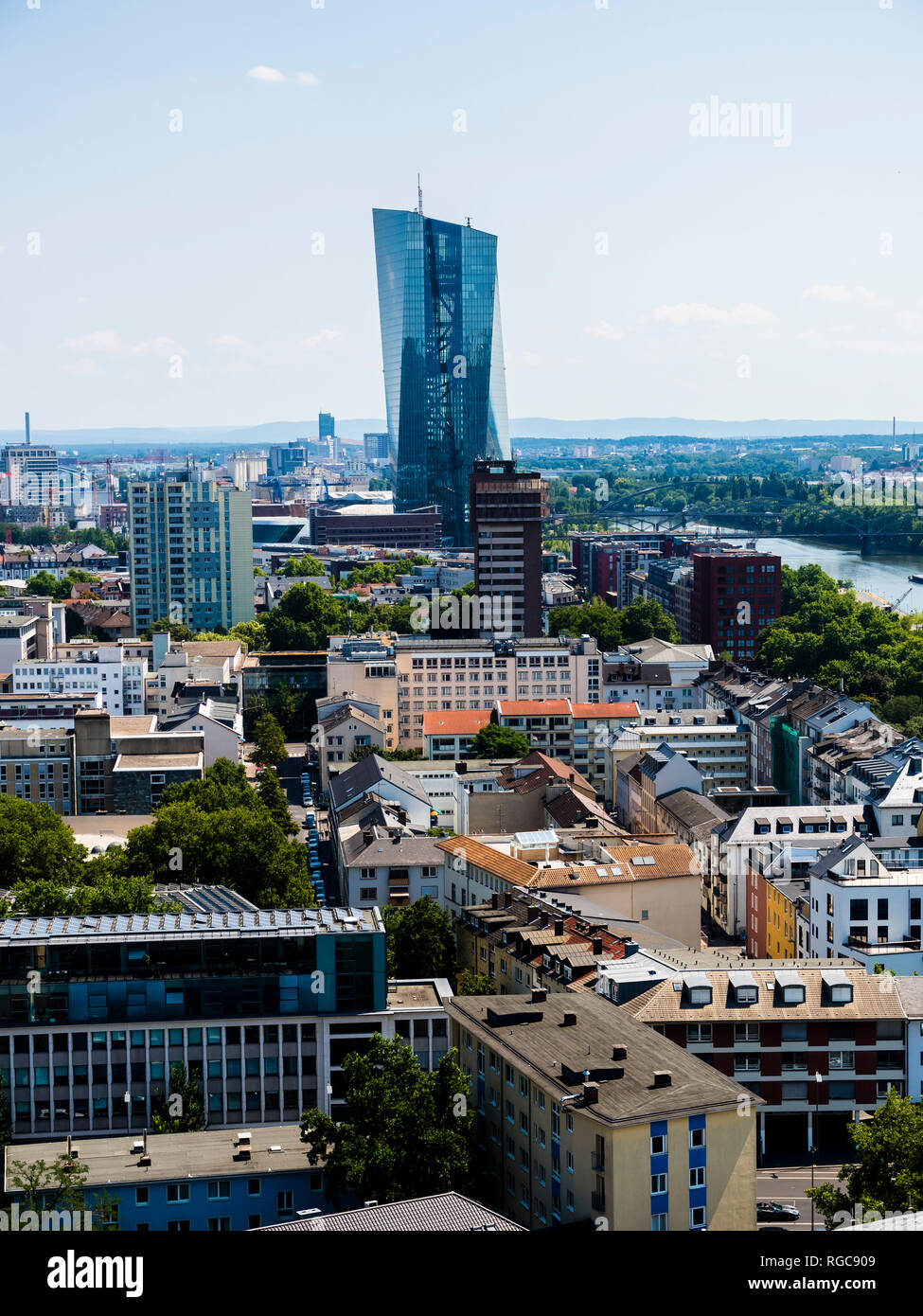 Germany, Hesse, Frankfurt, view to European Central Bank Stock Photo