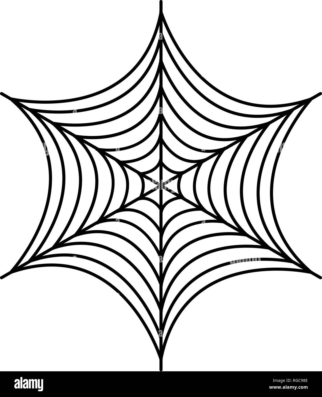 Symmetrical spider web icon, outline style Stock Vector Image & Art - Alamy