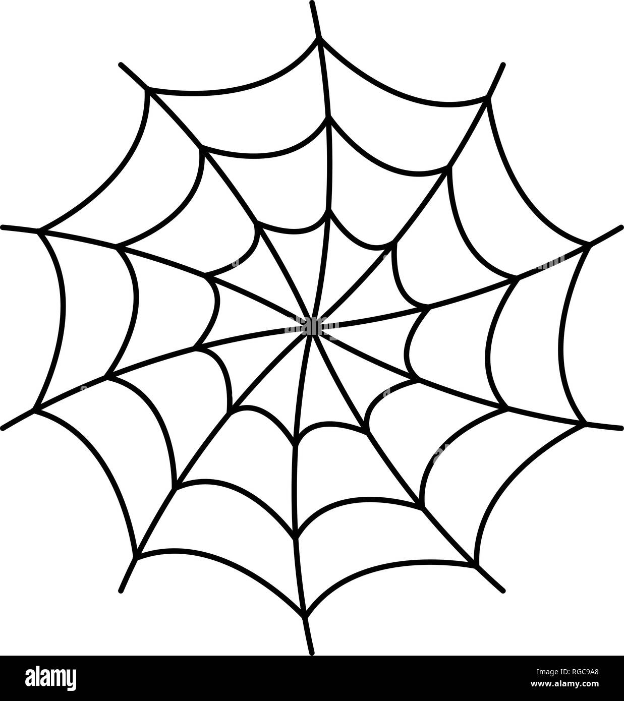Spiral spider web icon, outline style Stock Vector