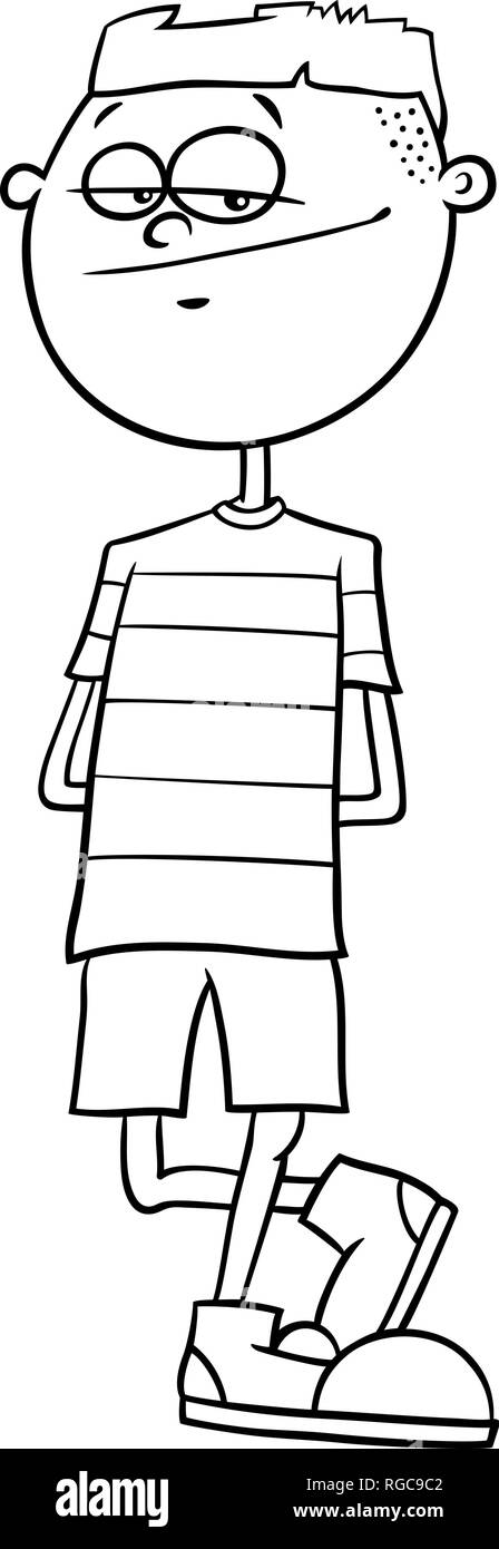 Cartoon teen boy Black and White Stock Photos & Images - Alamy