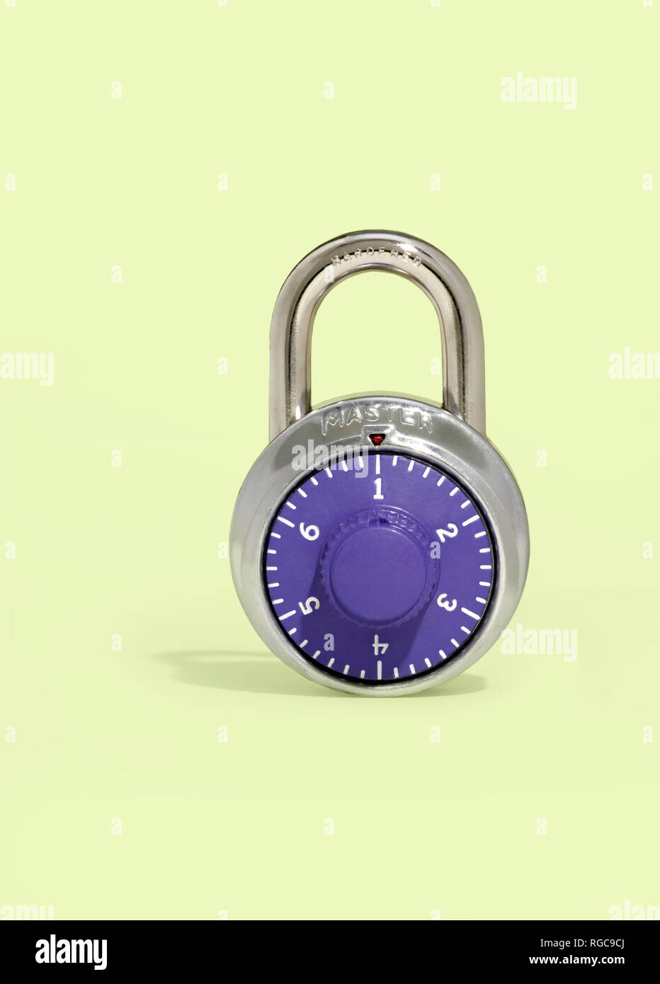 Master Lock combination padlock photo illustration depicting the most common password Stock Photo