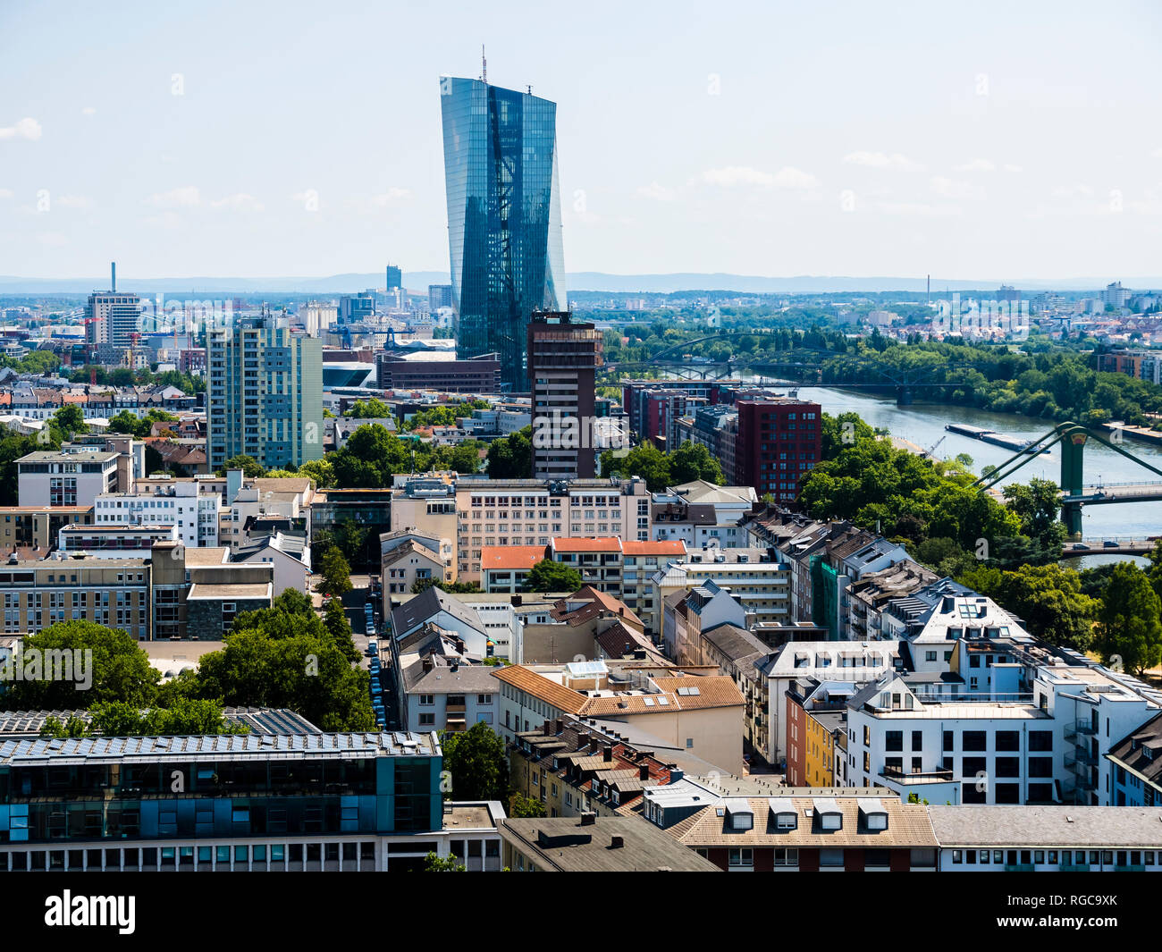 Germany, Hesse, Frankfurt, view to European Central Bank Stock Photo