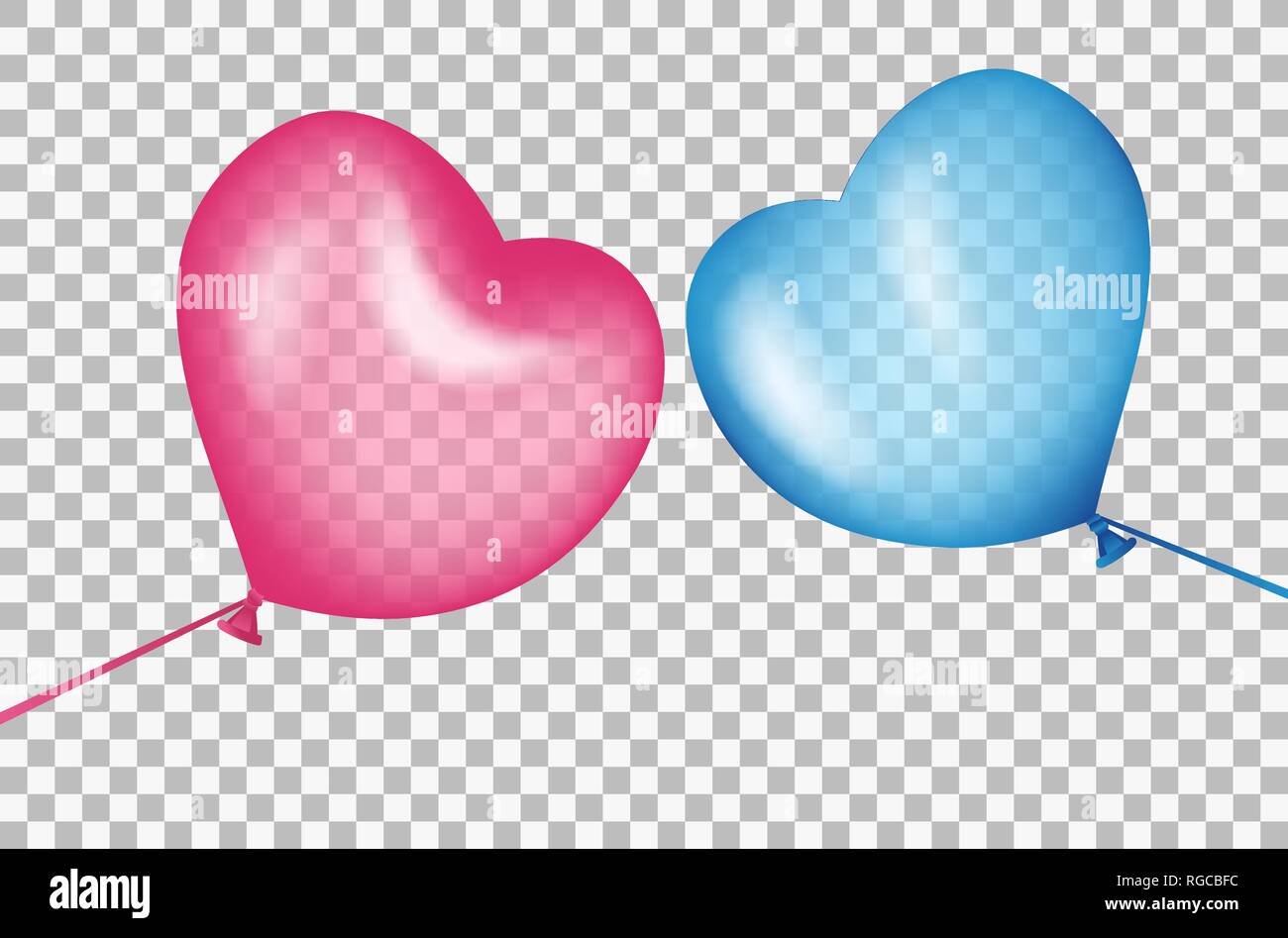 Balls in shape of a heart aspire to each other Stock Vector